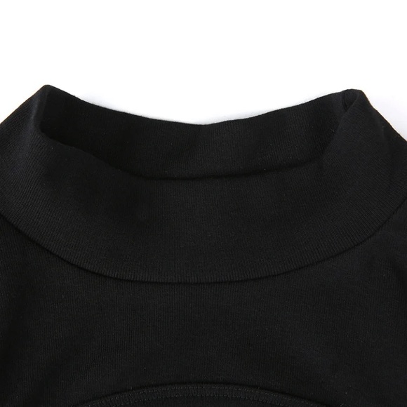 Black cold shoulder cut out long sleeve bodysuit - Picture 13 of 15